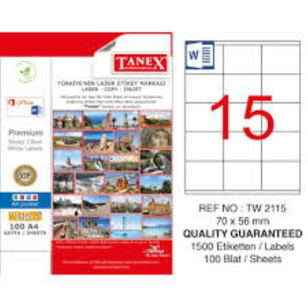 TANEX LAZER ETİKET 70x56 TW-2115