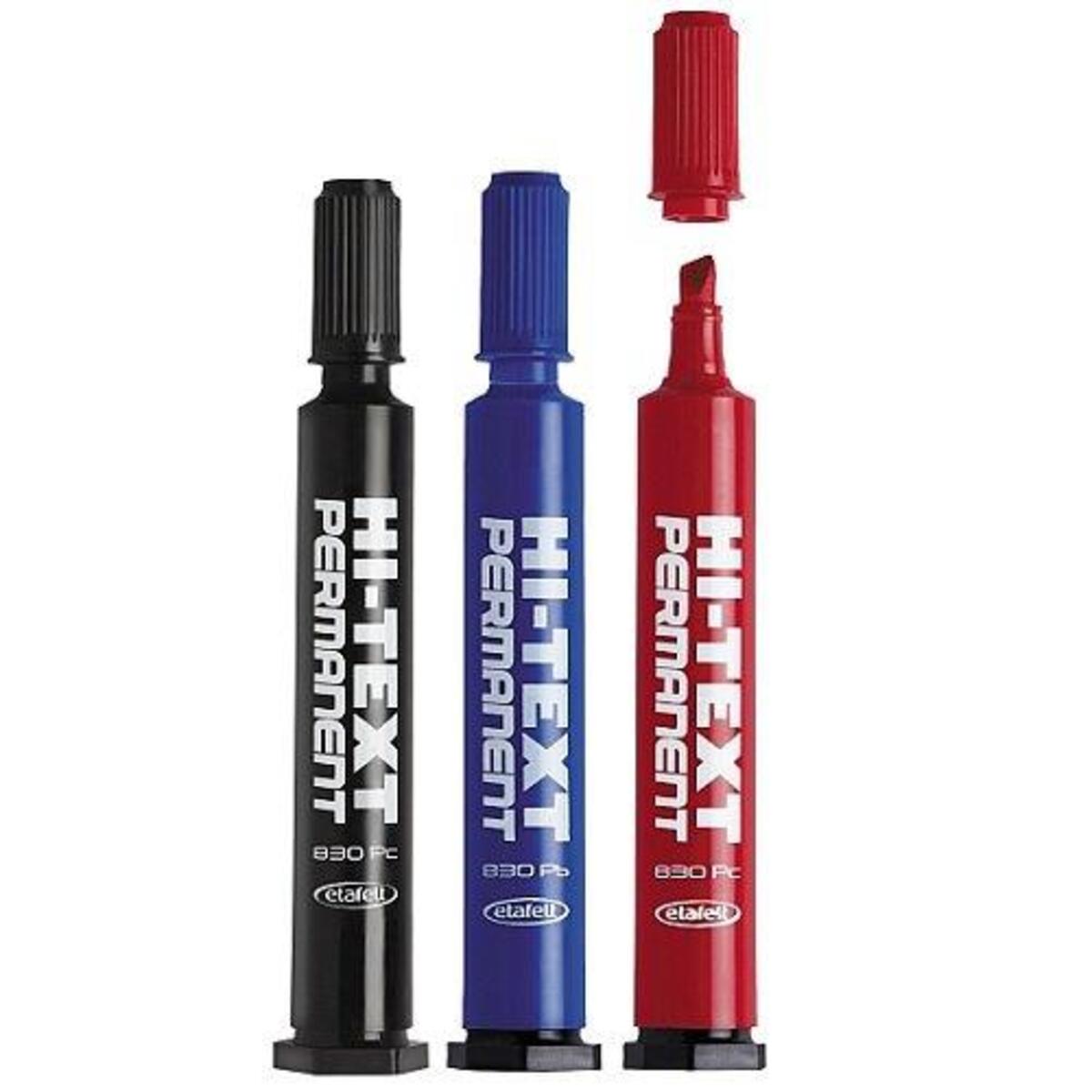 HI-TEXT KOLİ KALEMİ KESİK UÇ SİYAH 830 PCS