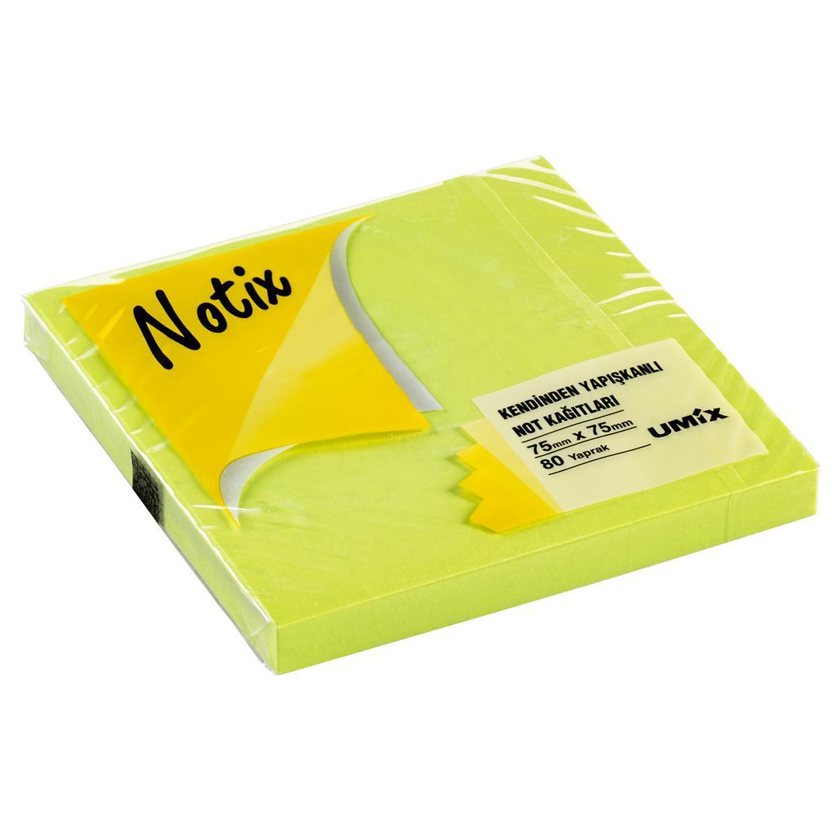 NOTİX YAPIŞKANLI NOT KAĞIDI 80YPR. 75x75 YEŞİL