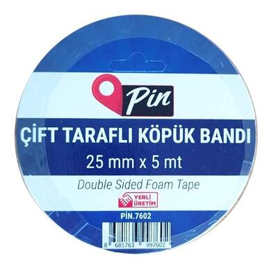 PİN ÇİFT TARAFLI KÖPÜK BANT 25x5