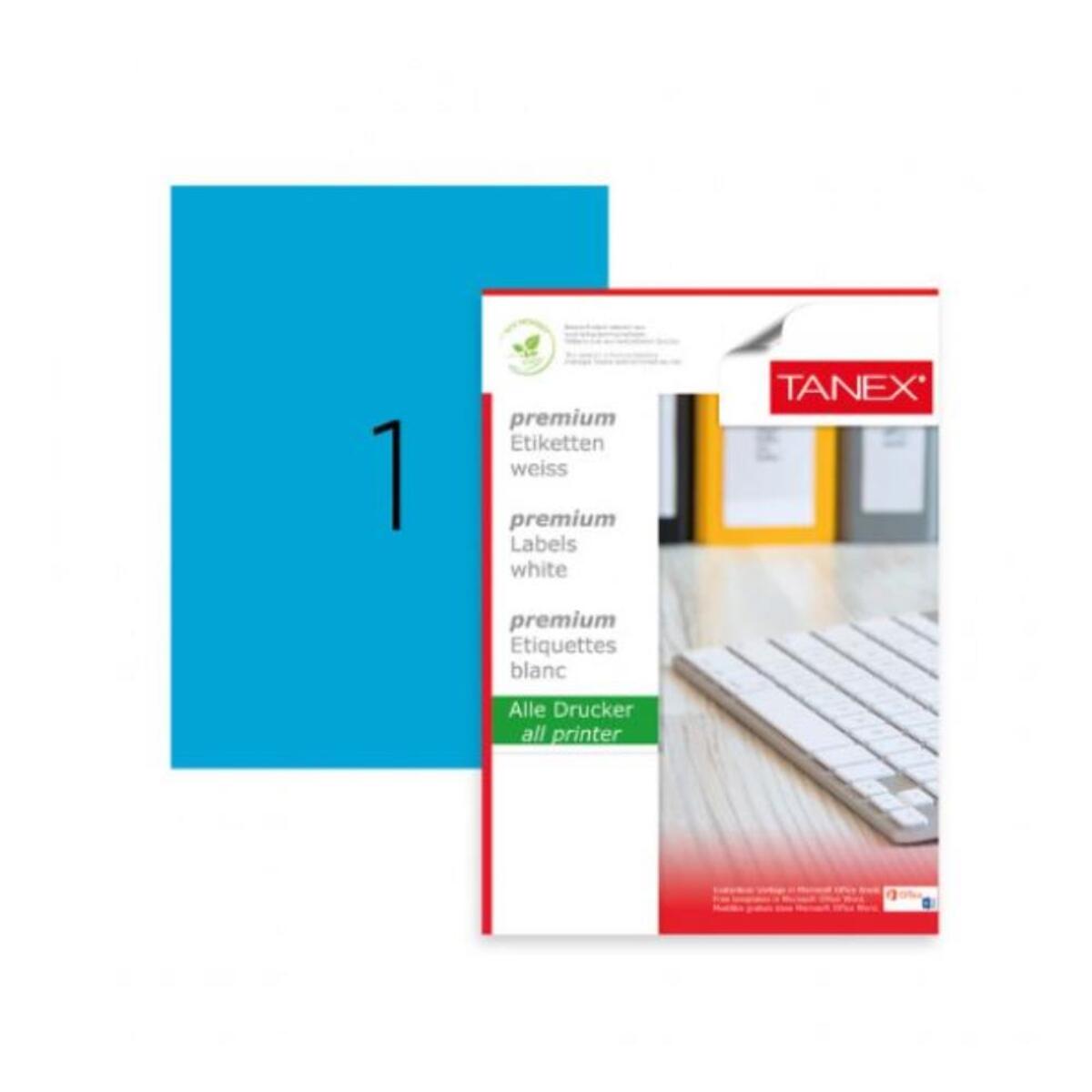 TANEX LAZER ETİKET 30x12 TW-2095 MAVİ
