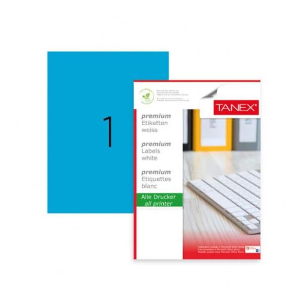 TANEX LAZER ETİKET 30x12 TW-2095 MAVİ