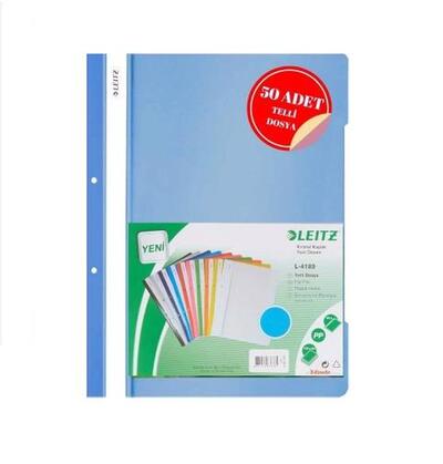 LEITZ TELLİ DOSYA A4 MAVİ 50Lİ