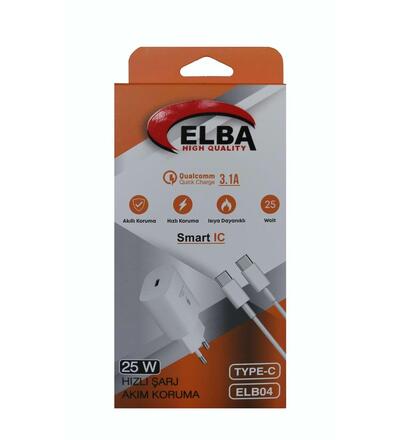 ELBA ŞARJ 25W USB KAFA + 1MT IPHONE KABLO