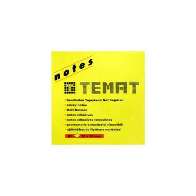 TEMAT YPŞ.NOT KAĞIDI 100YPR. 75x75 SARI