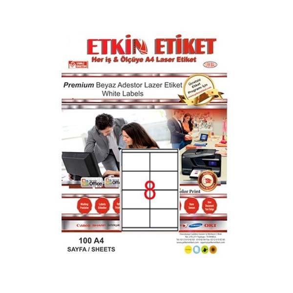 ETKİN YN5374 LASER ETİKET 8 Lİ 105x74