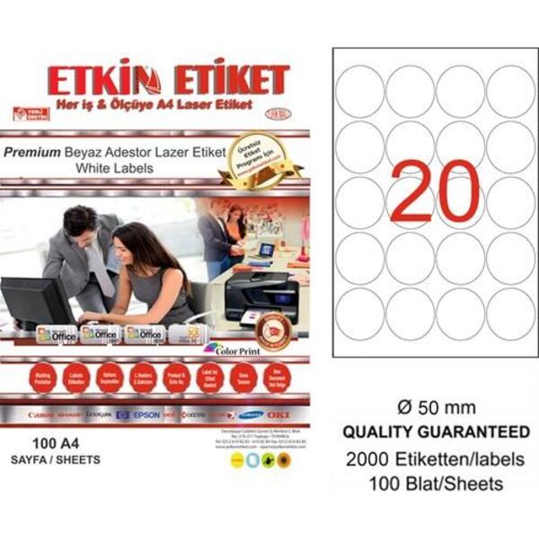 ETKİN YN5150 LASER ETİKET 20 Lİ 50MM