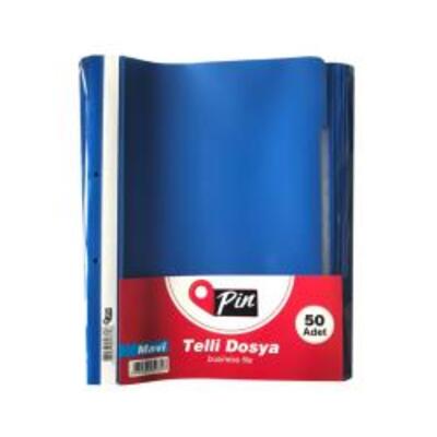 PİN TELLİ DOSYA A4 MAVİ 50Lİ