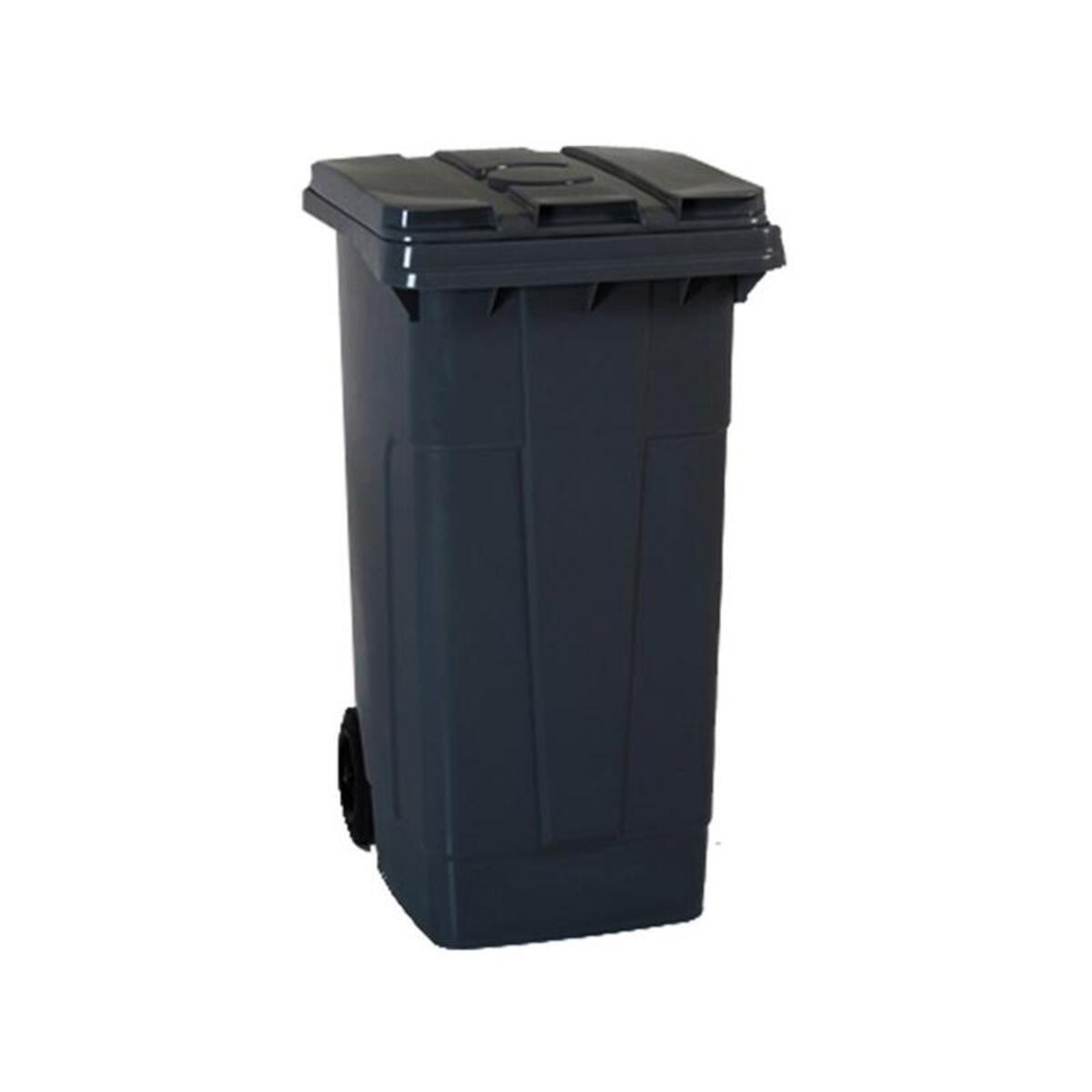 PLASTİK ÇÖP VE ATIK KONTEYNERİ 120 LT SİYAH/GRİ