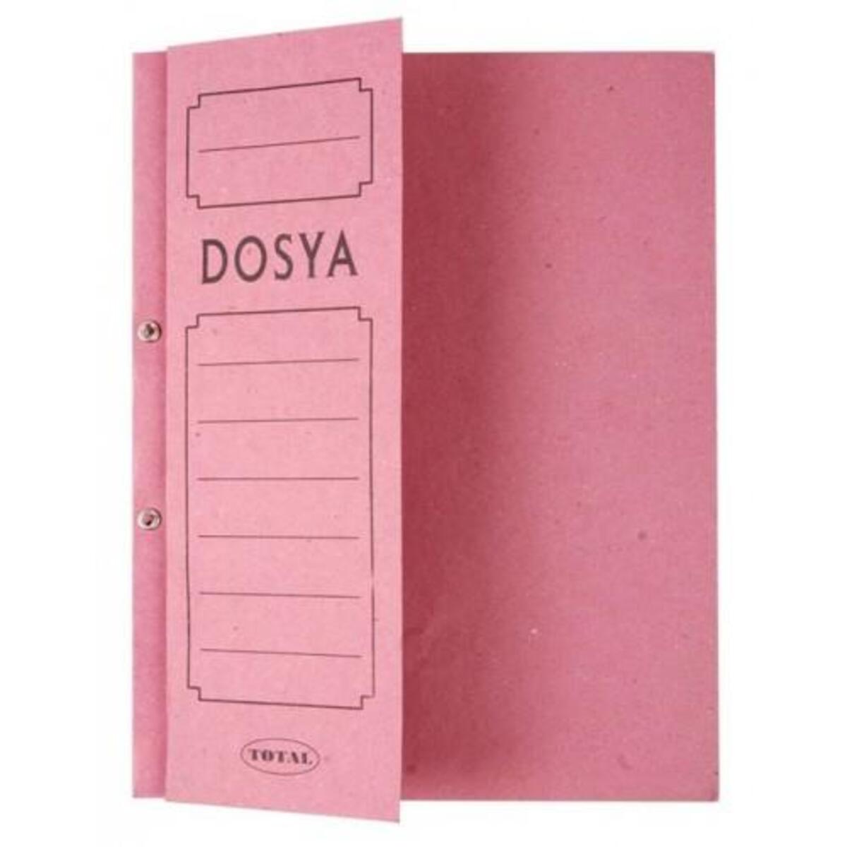 YARIM KAPAKLI KARTON DOSYA PEMBE