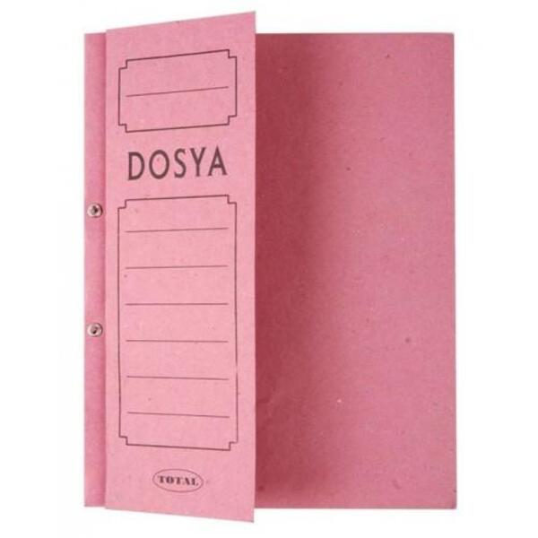 YARIM KAPAKLI KARTON DOSYA PEMBE