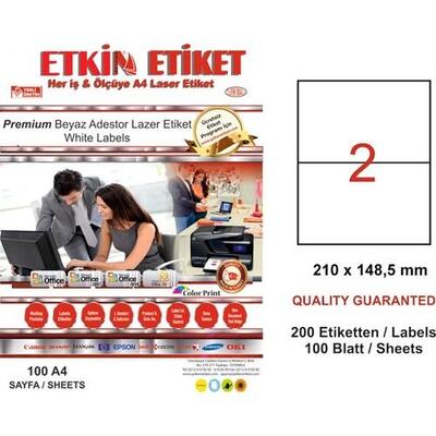 ETKİN YN5102 LASER ETİKET 2 Lİ 210x148,5