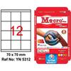 ETKİN YN5312 LASER ETİKET 12 Lİ 70x70
