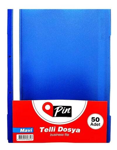 PİN TELLİ DOSYA A4 MAVİ 50Lİ