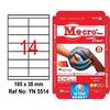 ETKİN YN5514 LASER ETİKET 14 LÜ 105x38